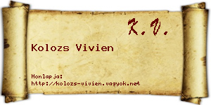 Kolozs Vivien névjegykártya